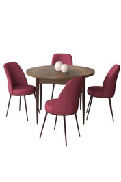 Hanah Home Juego de Mesa y Sillas Barroco, Burgundy